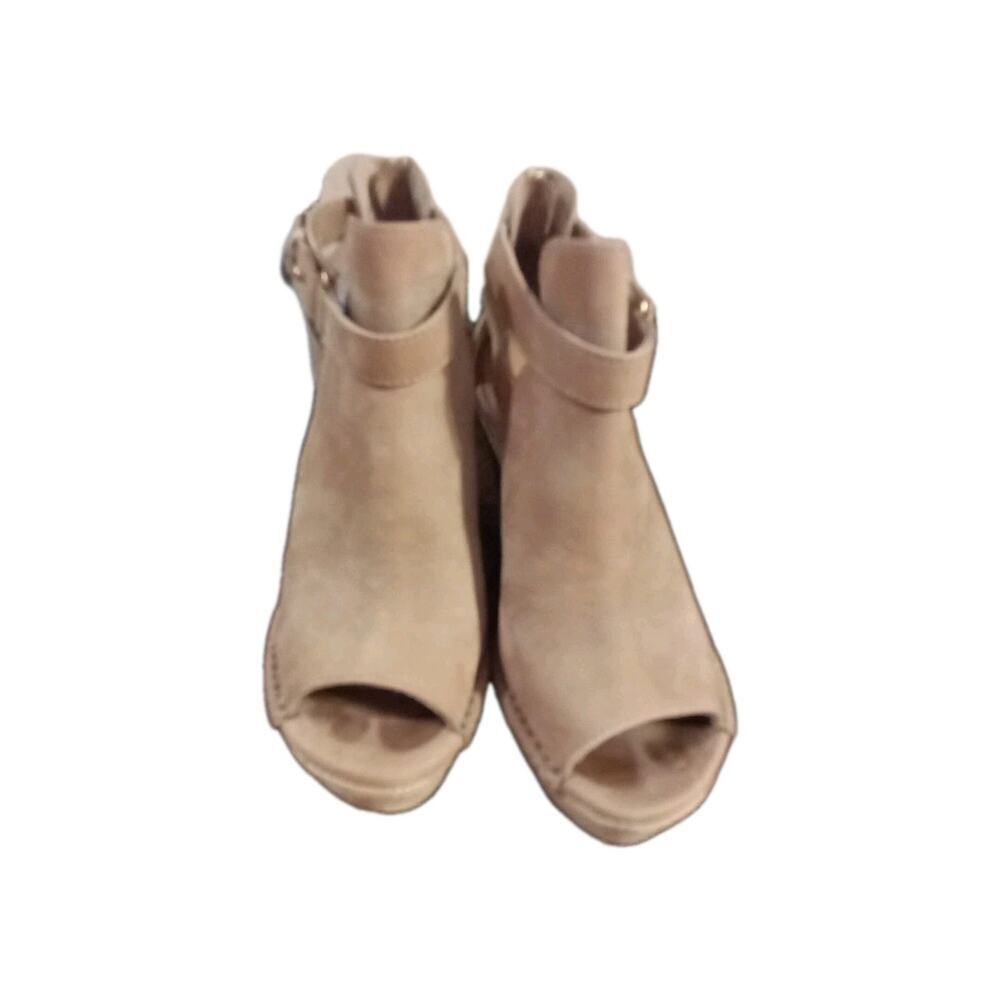 UGG Jolina Strappy Cut Out Ankle Boot Wedge Lether Suede Rear Zipper Size 7
